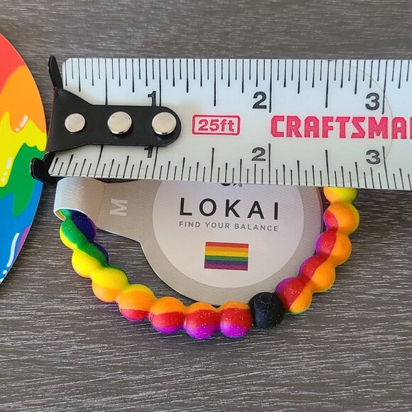 Lokai Bracelet Rainbow Swirl NWT Size Medium Fashion Silicone Slip On - Picture 5 of 6